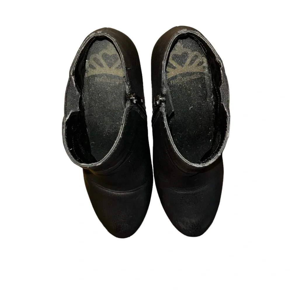 Fergalicious • Punch Ankle Booties, Black, Block Heel, Zippered, Size 9.5 - Picture 5 of 8